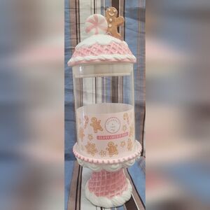 Pink Gingerbread Man & House Candy Jar